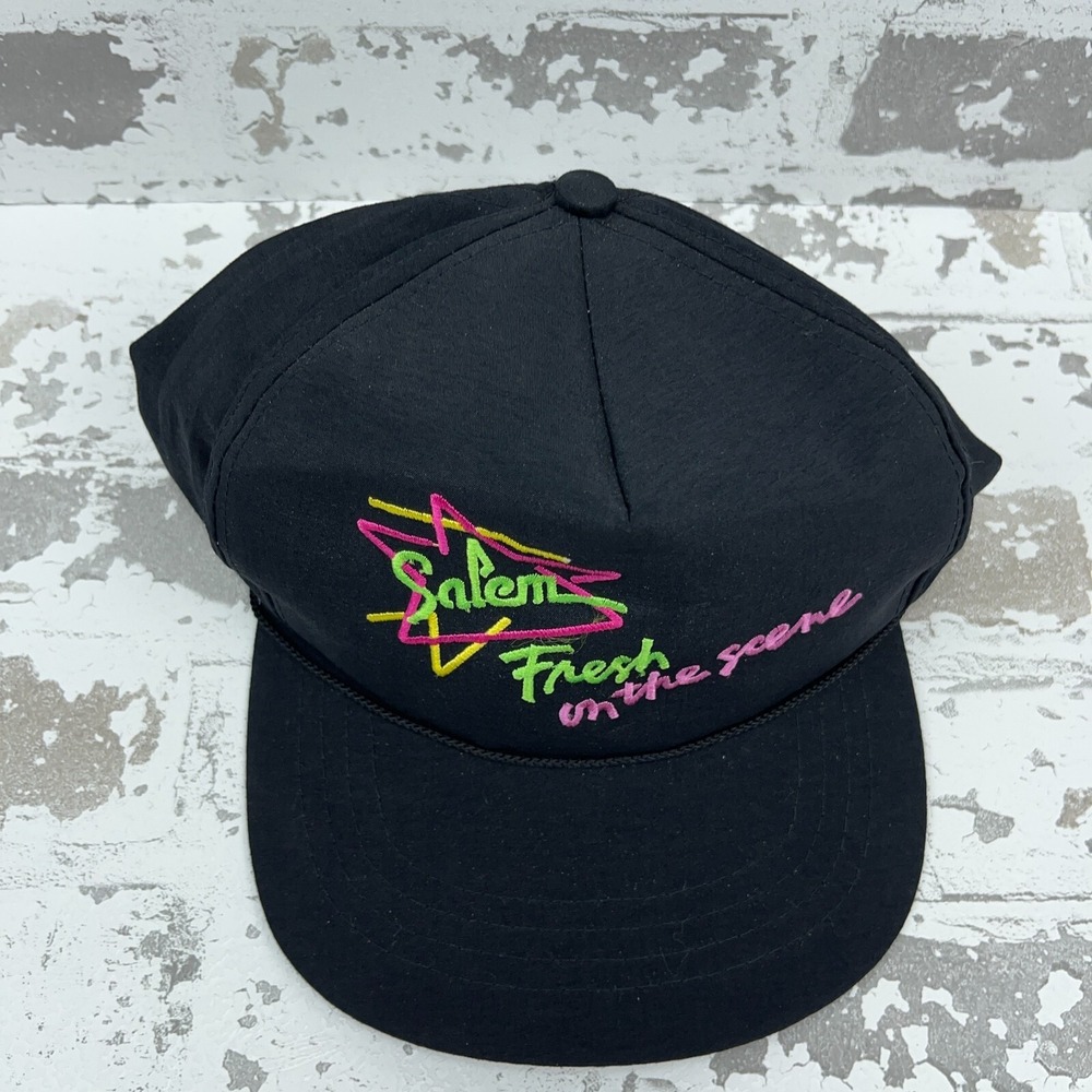 Vintage Salem Hat Cap Snapback Cigarette 90s Y2K Tobacco Promo Neon Lights Fresh - Picture 4 of 8
